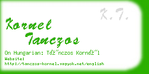 kornel tanczos business card